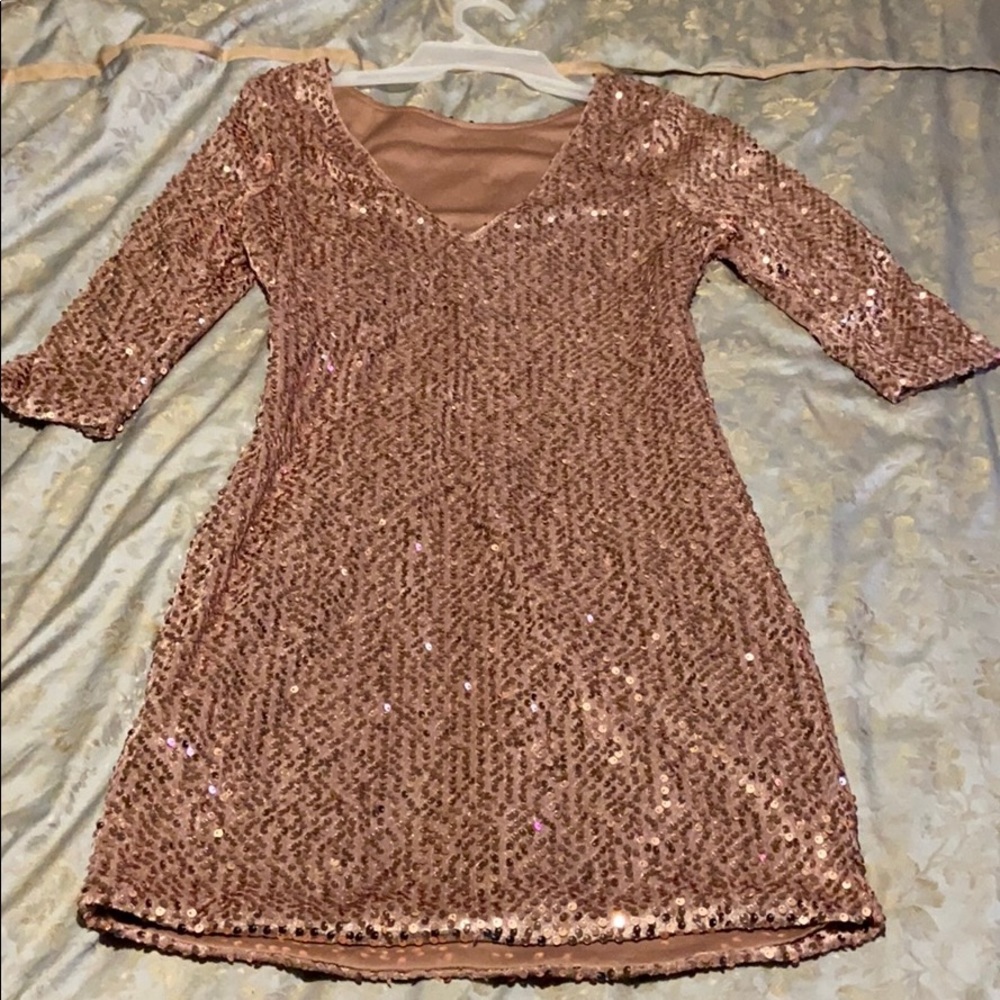 Boohoo Louise Sequin Long Sleeve Bodycon Dress